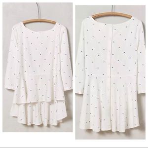 Polka dot peplum maeve Anthropologie blouse